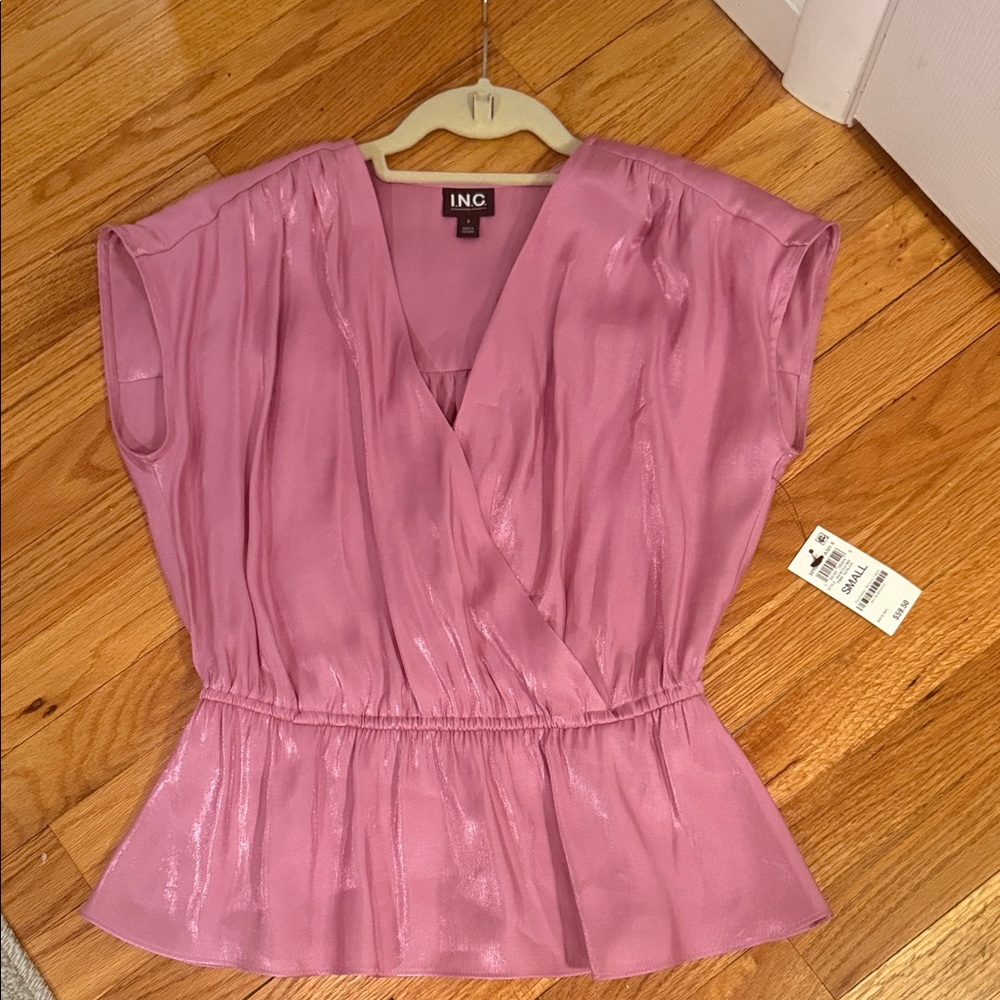 INC International Concepts Women's Shimmering Mauve Blouse